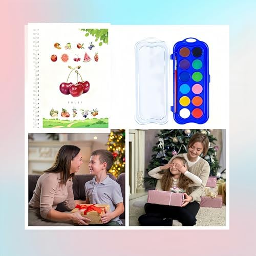 Watercolor Workbook，Water Paint Adult Set，Easy Coloring Book,Beautiful Paintings for Beginner (Fruit - Album) (Fruit - 12 Colors) - Image 4