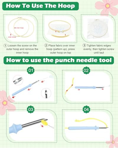 FIVEIZERO Yarn Punch Needle Craft Kit for Beginners,Pumpkin Man Pattern - Image 3