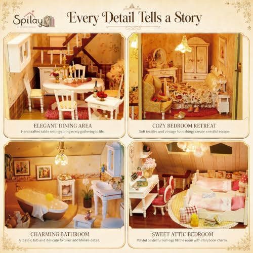 Spilay DIY Miniature House Kit for Adults, Miniature Dollhouse Building Kit - Image 7