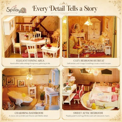 Spilay DIY Miniature House Kit for Adults, Miniature Dollhouse Building Kit - Image 7