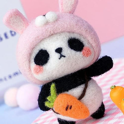 GOTOTOP Needle Felting Kit, Wool Felt Panda Pendant DIY Craft Set, Beginner Friendly Handmade Project, Compact 100 G Materials Kit for Kids Teens Adults Home Craft Time (#3) - Image 2