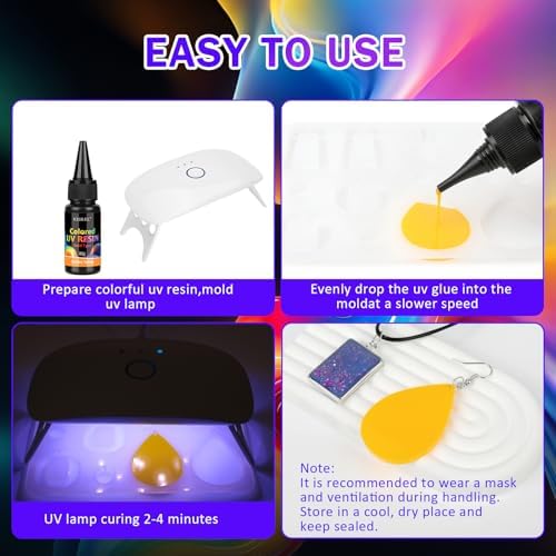 KISREL Upgrade 24 Opaque Colored UV Resin Kit, Solid Colored UV Resin - Image 5