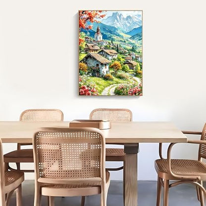 Ycydilirab Landscape Paint by Numbers for Adults-Paint by Number Scenery,DIY Acrylic Paint by Numbers Kits on Canvas Village Drawing Colorful Paintworks Artwork for Adults Beginner 16x20inch - Image 4