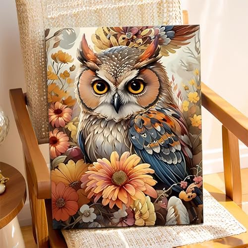 XTCIXAL Paint by Numbers Kit for Adults, Owl, 16X20 Inch - Image 3