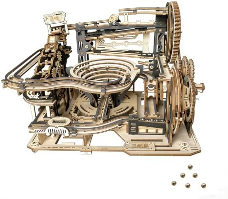 3D Wooden Puzzles for Adults Wood Marble Run DIY Mechanical Craft Model Kit by auryee