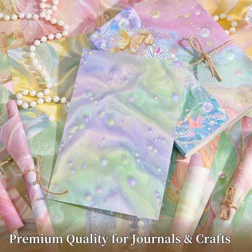 icceemee 160 Sheets of Pearlescent Scrapbook Paper, journaling Scrapbook Supplies Craft Collage Paper Set, Junk Journal Bullet Journal Poster Room Decor for Card Making Decorative Gifts - Image 5