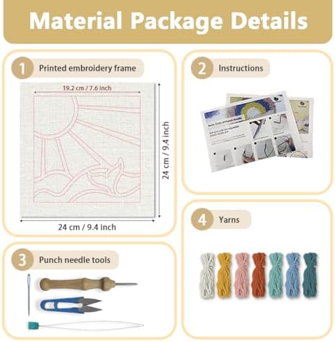 Doodlream Sun and Ocean DIY Punch Needle Embroidery Kit for Adult Beginner - Image 2