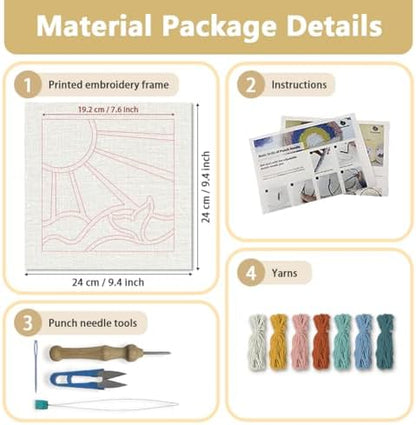 Doodlream Sun and Ocean DIY Punch Needle Embroidery Kit for Adult Beginner - Image 2