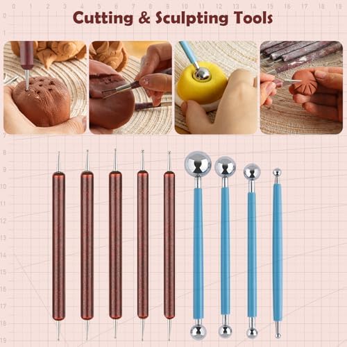 27PCS Clay Tools Sculpting, Ceramics Tools Set, Ceramic & Pottery Modeling Tools, Air Dry Clay Tools, Polymer Tools Kit for Carving, Molding, Pottery Wheel, Crafting Supplies, Pros, Beginners, Adults - Image 5