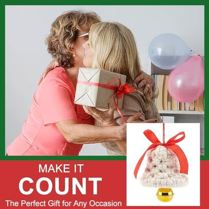 ACRNIGHEET 3PCS Macrame Kit for Adults Beginners, DIY Christmas Bells Ornaments, White Bell Hangings for Xmas Tree, Include Instruction and Video - Image 5