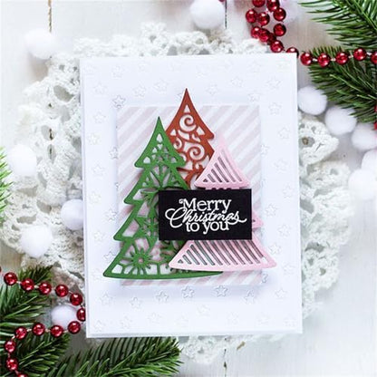 Scrapbooking Die-Cuts, Christmas Metal Cutting Dies for Card Making, Paper Craft Punch Template, Background Embossing Stencils, DIY Album Décor (Christmas Tree-14.3x9.1cm) - Image 3