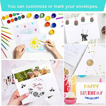 50 Packs 5x7 Envelopes, White A7 5x7 Envelopes for Invitations, Printable, Self Seal for Weddings, Photos, Postcards, Greeting Cards, Mailing - Image 5