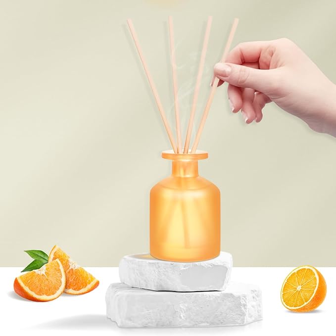 YISOWUH Reed Diffuser - Citrus 3.38oz (100ml) 1 Pack Essential Oil Reed Diffuser Set with 8 Sticks, Long Lasting Fragrance for Home, Bathroom, Bedroom, Room, Decor