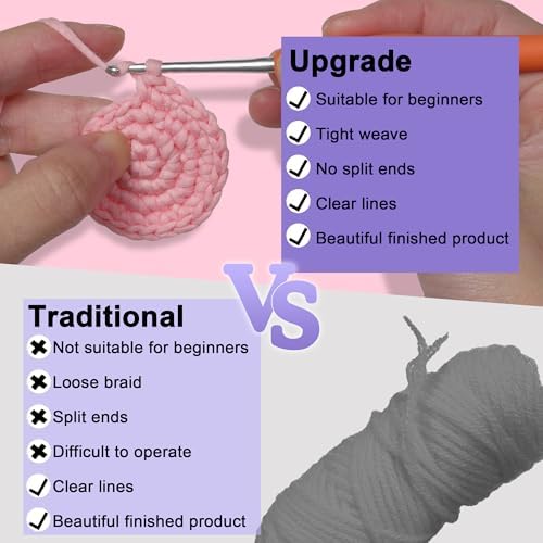 Atofoi Crochet Kit for Beginners Adults Kids - Amigurumi Crochet Kit for Beginners with Step-by-Step Video Tutorials - Beginner-Friendly Yarn - Easy Learn to DIY Knitting Supplies - 4 Pack Mushroom - Image 6