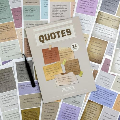 Prstincol 24 Sheets Vintage Motivational Quote Stickers Pad wtih Tweezer,246 Pcs Inspirational Typewriter Font Quotes Pad,Word Stickers for Scrapbook Junk Journal Bullet Journal DIY Craft Card Making by PRSTINCOL