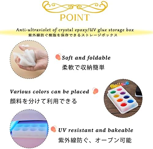 UV Resin Mixing Supplies, Palette Silicone Box with Lid, Stirring Rods, Measuring Cups - Image 4
