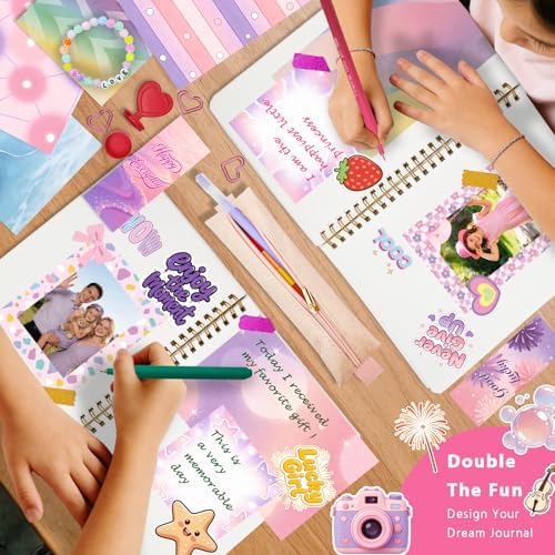 DIY Journal Kit for Girls Teen Tween Girl Gifts Trendy Stuff, Scrapbook Supplies Stationery Set, Stocking Stuffers, Art Crafts Kit - Ideal Gifts for 8 9 10 11 12 13 14 Year Old Girl - Image 4