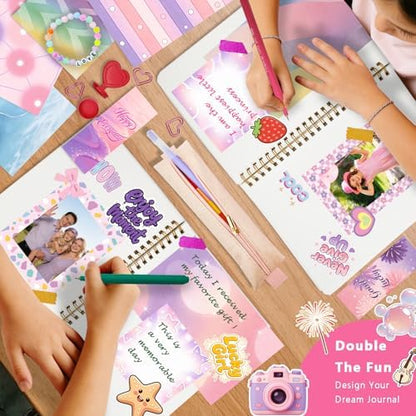 DIY Journal Kit for Girls Teen Tween Girl Gifts Trendy Stuff, Scrapbook Supplies Stationery Set, Stocking Stuffers, Art Crafts Kit - Ideal Gifts for 8 9 10 11 12 13 14 Year Old Girl - Image 4