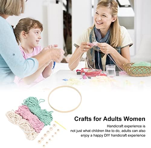 plplaaoo Macrame Kit Bohemian Style DIY Weaving Material Package Complete Accessories for Adults Women Craft Lovers Home Decoration Cotton Bamboo Threads Wooden Beads - Image 2