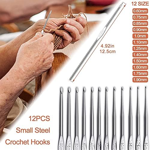 Katech 85 pcs Crochet Hooks Kit Knitting Accessories with Crochet Case, Small Sizes Crochet Hooks for Knitting Lace Yarn, Colorful Ergonomic Crochet Needles Set for Making Sweater, Bag and Hat (Green) - Image 4