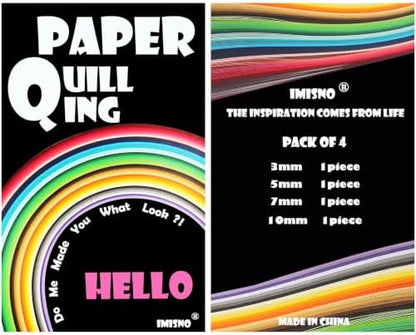 IMISNO Paper Quilling Strips Set,1040Strips,26Colors,3/5/7/10mmx38cm - Image 7