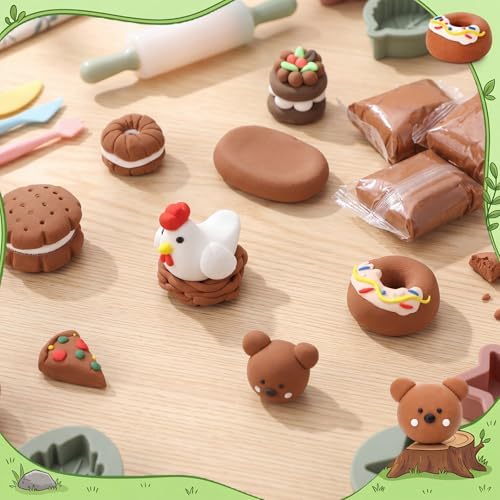 Air Dry Clay Bulk, Modeling Clay for Kids, 100 Pcs, Brown - Image 4