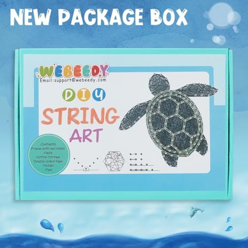 WEBEEDY 3D String Art Kit for Adults Beginners, DIY Sea Turtle String Craft Kit, Include All Necessary Accessories and Frame, Home Wall Poke Art Christmas Holiday Mother's Day Unique Decor Gift - Image 5