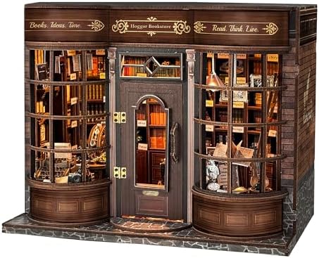 Book Nook Kit Vintage Library 3D Wooden Puzzle with Openable Door by STRUCWOOD