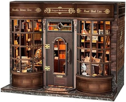 Book Nook Kit Vintage Library 3D Wooden Puzzle with Openable Door by STRUCWOOD