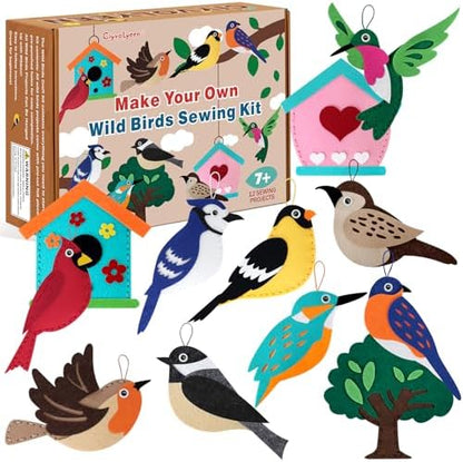 CiyvoLyeen Wild Birds Sewing Craft Kit Animal Sewing Kit for Boys and Girls Beginners Set of 12 Sewing Projects Gift for Kids by CiyvoLyeen