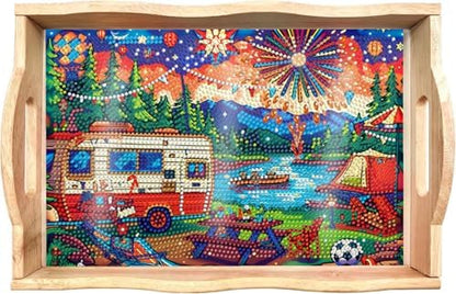 EWJRNSF Diamond Art Kits for Adults Wooden Serving Trays with Handles by EWJRNSFDiamondPainting