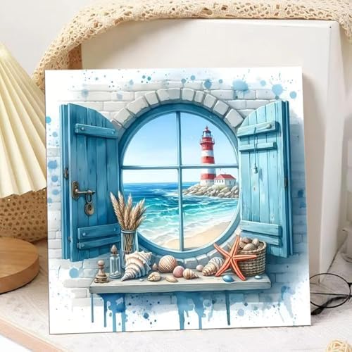 Beach Paint by Numbers Kit for Adults Beginner, Paint by Numbers 10x10 Inch - Image 2