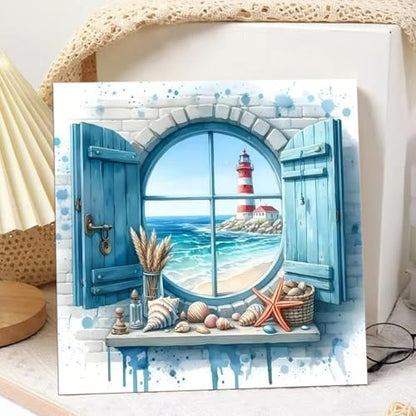 Beach Paint by Numbers Kit for Adults Beginner, Paint by Numbers 10x10 Inch - Image 2