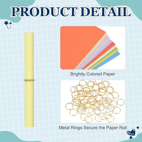 MECCANIXITY 100Pcs Message Paper Scrolls 7x14cm Lucky Wishing Light Yellow - Image 3