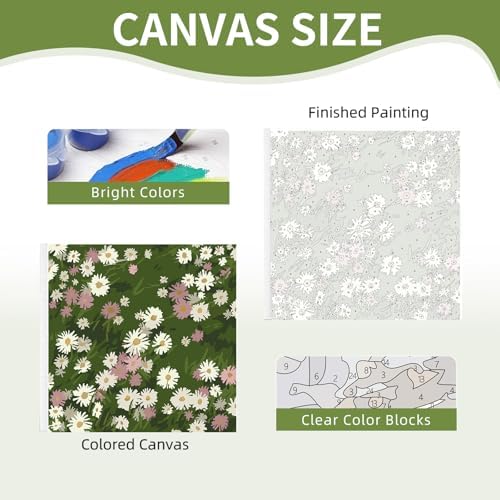 4 Pack Framed Paint by Numbers Kit for Adults Beginner with Wooden Easel, Vintage Flowers Easy Paint by Numbers with Frame, DIY Floral Number Painting for Adults Canvas for Home Decor Gift 10x10 Inch - Image 6