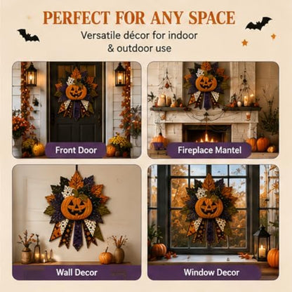 DIY Quilted Halloween Pumpkin Door Hanger Kit Handmade Patchwork (Reindeer) - Image 5