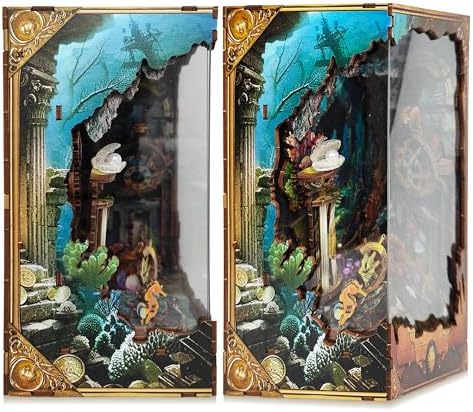 ZibbleZork Book Nook Kit, DIY Miniatures Deep-sea Exploration Craft Kits for Adults, 3D Wooden Puzzle Bookshelf Decor, Bookish Gifts for Women Teens and Book Lovers (Discover Atlanta) - Image 2