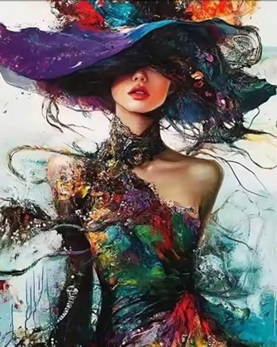 Paint by Numbers Kit for Adults,Colorful Woman Paint by Number Kits by Unknown
