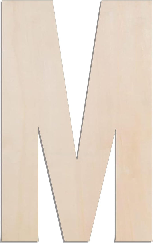 MGTECH 17 Inch Large Wooden Letter M, 1/4 in Thick Big Wood Letter for Crafts and Wall Decor