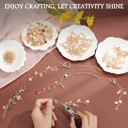 Emibele 478PCS Keychain Making Kit, Bag Charm Kit DIY Craft Supplies - Image 2