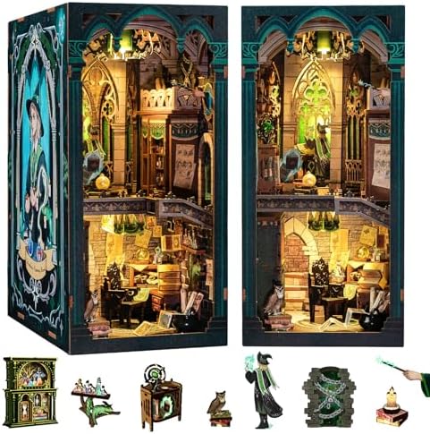 CUTEBEE Book Nook Kit, DIY Booknook Miniature House Tiny House 3D Wooden Puzzle Dollhouse Kit for Adults and Teens, Bookshelf Insert Decor, DIY Craft Gift Model Build by CUTEBEE