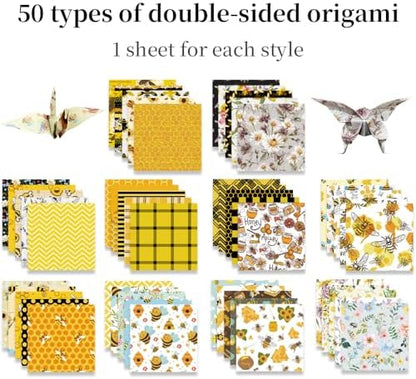 6x6" Origami Paper,50Sheets Double Sided Colored Paper,Square Craft Paper - Image 3