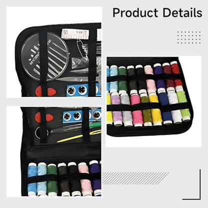 Tressify 29 Piece Diy Embroidery Book Set, Gray Cotton Linen, 18 Color Threads Included, Mini Sewing Kit For Beginners, Portable Travel Design - Image 4