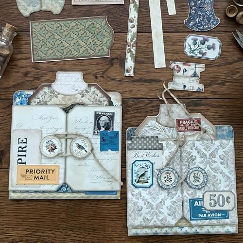XINPOCUT Birthday Card/Gift Card Holder Mini Project,Folio Booklet Craft Kit, Junk Journal Kit, Scrapbooking Supplies, Journaling Decor, Mini Folio Writer Folder Project, Arts & Crafts Gifts by Unknown