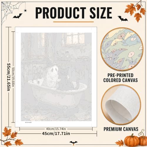 Mandun Halloween Paint by Numbers Kit for Adults, 16x20 inch - Image 4
