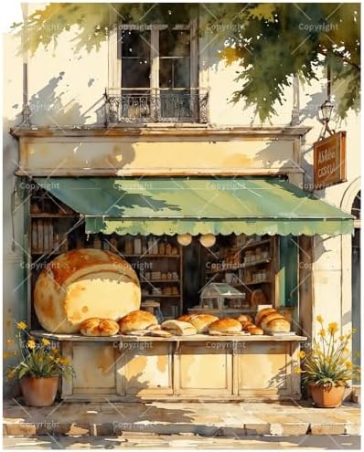 TAOPAOLAB Bakery Paint by Numbers Kit for Adults - DIY Bread Shopfront Painting on Canvas 16×20 Inches, Acrylic Paint Set, Suitable for Beginners, Art for Home Decoration or Gifts by Unknown