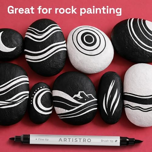 ARTISTRO 36 Black Dual-Tip Acrylic Paint Marker Pens for Drawing - Image 7
