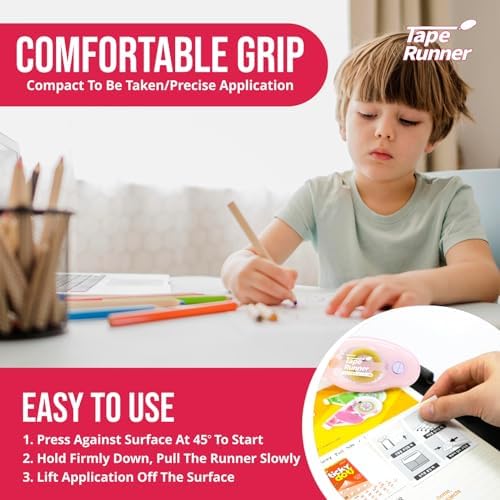 Tape Runner - Double Sided Adhesive with Dispenser Roller Included - Acid Free, Sticky, Clear & Transparent - Ideal for Scrapbooking, Crafts & More - Standard - (315 inches per cartridge) 20 Cartridge - Image 6