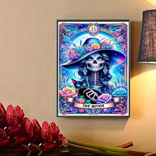 Lophomie Diamond Art Kits for Adults, 5D Skull Witch Diamond Painting Kits - Image 4