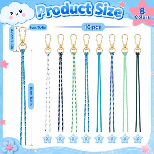16 Pcs Paracord for Keychain Making, Beadable Keychain Making Kit - Image 2